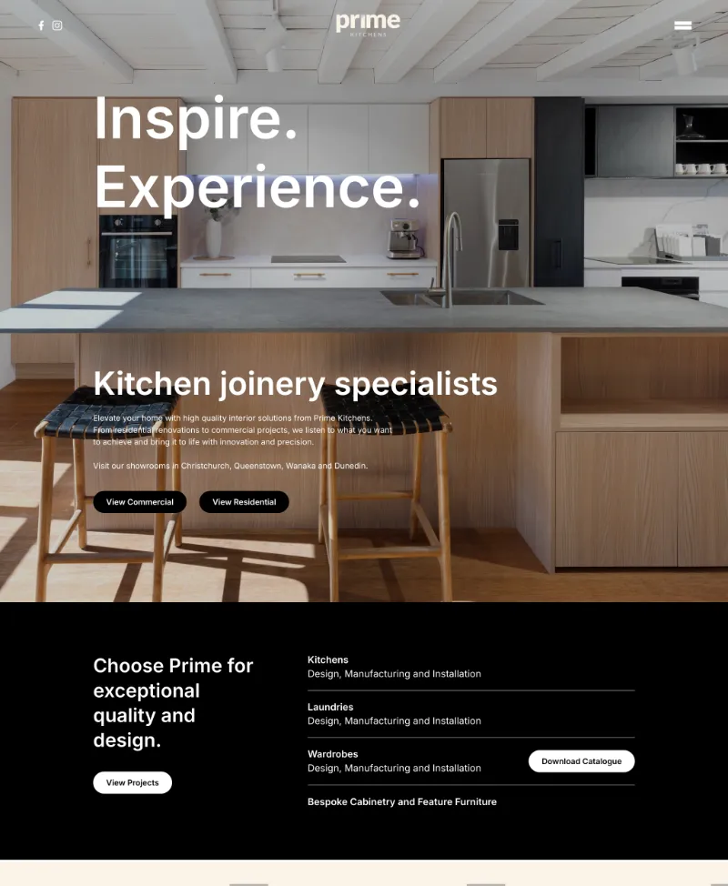 Prime Kitchens Portfolio Website